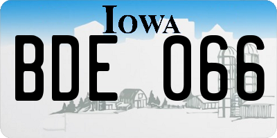 IA license plate BDE066