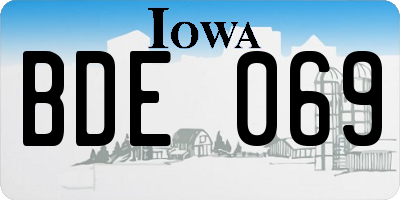 IA license plate BDE069