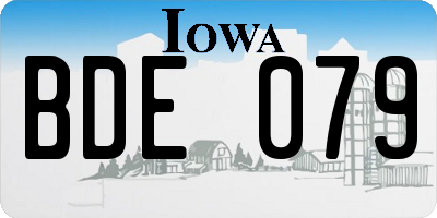 IA license plate BDE079