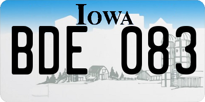 IA license plate BDE083