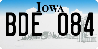 IA license plate BDE084