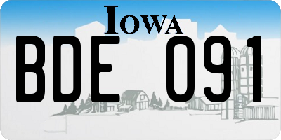 IA license plate BDE091