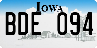 IA license plate BDE094