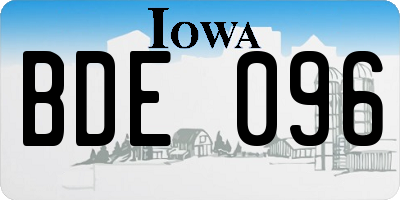 IA license plate BDE096