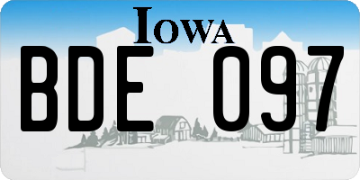 IA license plate BDE097