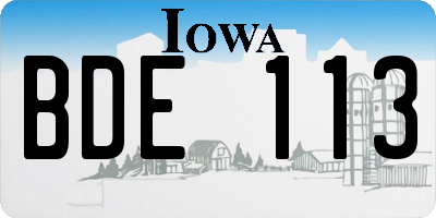 IA license plate BDE113