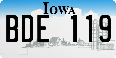 IA license plate BDE119