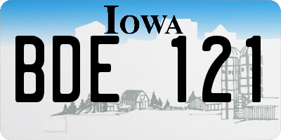 IA license plate BDE121