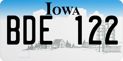 IA license plate BDE122