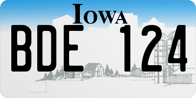 IA license plate BDE124