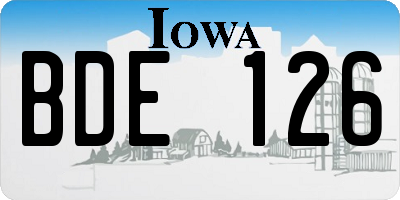 IA license plate BDE126