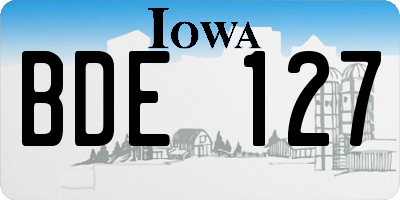 IA license plate BDE127