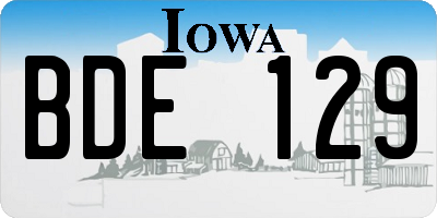 IA license plate BDE129