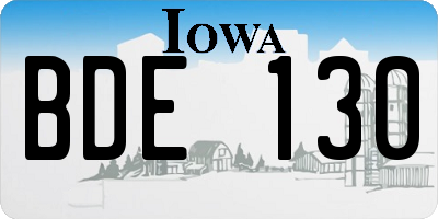 IA license plate BDE130