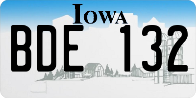 IA license plate BDE132