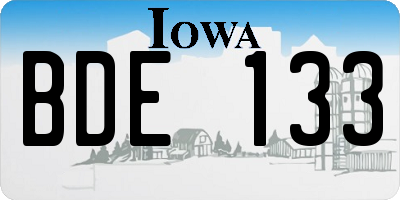 IA license plate BDE133