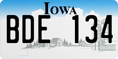 IA license plate BDE134