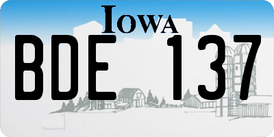 IA license plate BDE137