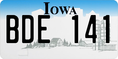 IA license plate BDE141