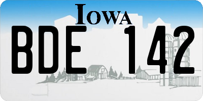 IA license plate BDE142