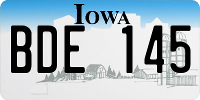 IA license plate BDE145
