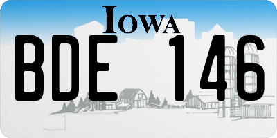IA license plate BDE146
