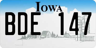 IA license plate BDE147