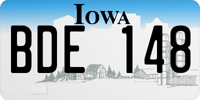 IA license plate BDE148