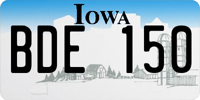 IA license plate BDE150
