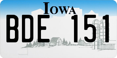 IA license plate BDE151