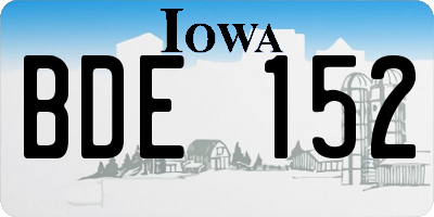 IA license plate BDE152
