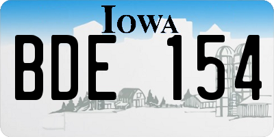 IA license plate BDE154