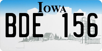IA license plate BDE156
