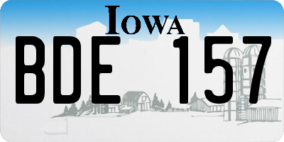 IA license plate BDE157