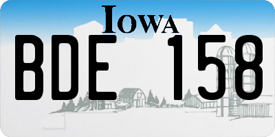 IA license plate BDE158