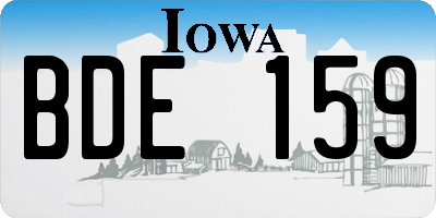 IA license plate BDE159