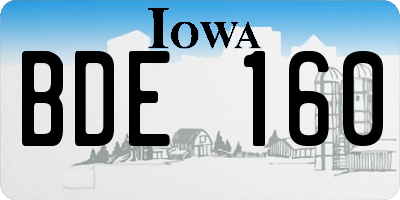 IA license plate BDE160