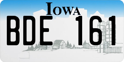 IA license plate BDE161