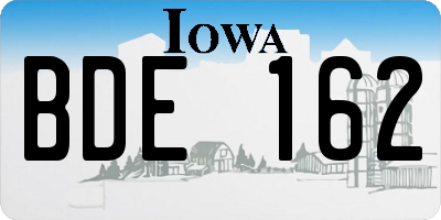IA license plate BDE162