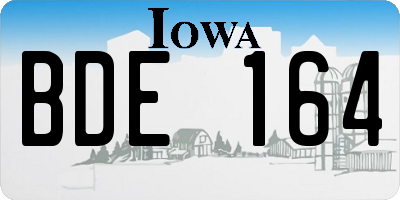 IA license plate BDE164