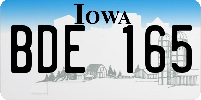 IA license plate BDE165