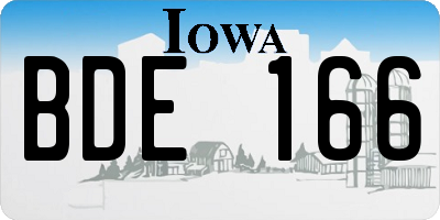 IA license plate BDE166