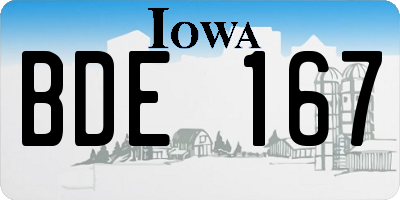 IA license plate BDE167