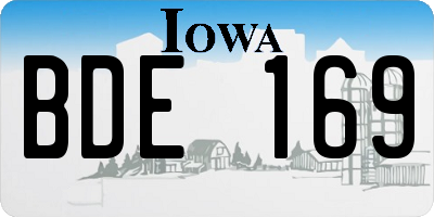 IA license plate BDE169