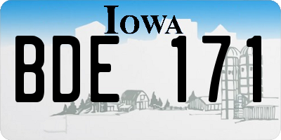 IA license plate BDE171