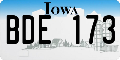 IA license plate BDE173