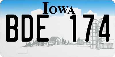 IA license plate BDE174