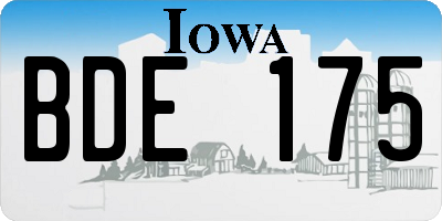 IA license plate BDE175