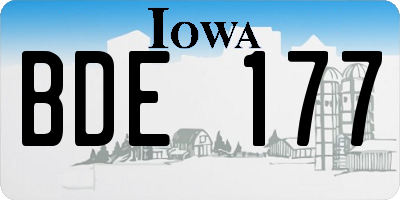IA license plate BDE177
