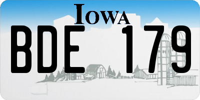 IA license plate BDE179
